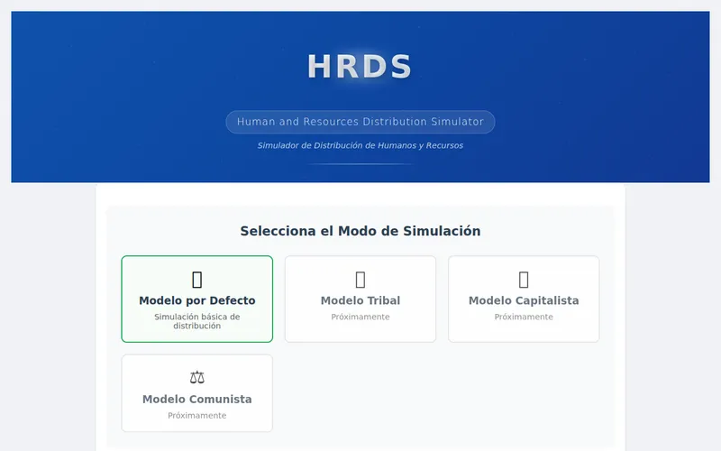 HRDS · Modos de simulación